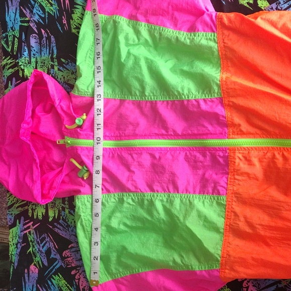 VTG 90s French Toast Neon Color Block Windbreaker - Picture 5 of 11
